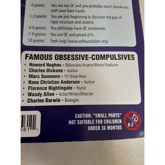 Obsessive Compulsive Action Figure MOC 2005 Face Mask & Moist Towelette NIP - Picture 7 of 9